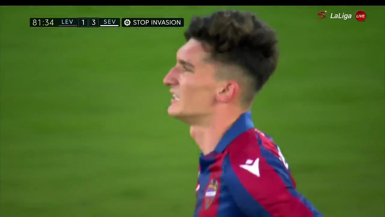 Laliga1 Levante Vs Sevilla  Goal in 81 min, Score 1:3