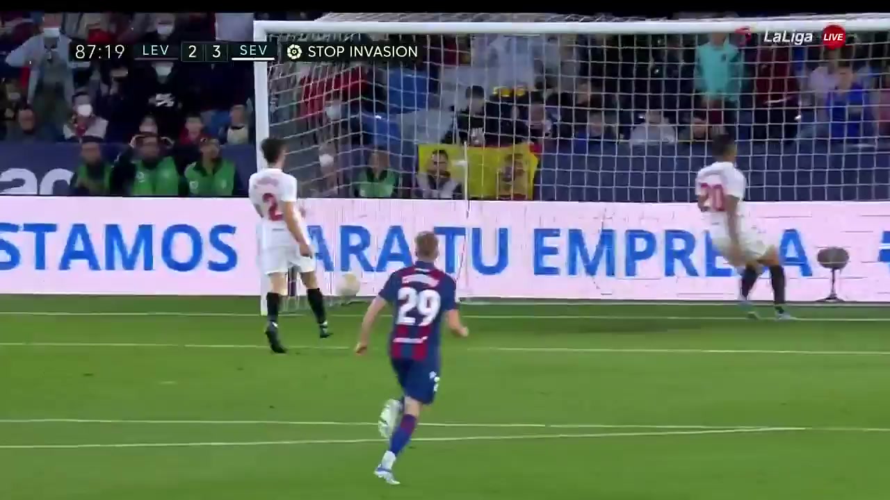 Laliga1 Levante Vs Sevilla  Goal in 87 min, Score 2:3