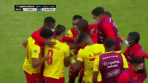 ECU D1 Sociedad Deportiva Aucas Vs Universidad Catolica  Goal in 8 min, Score 1:0