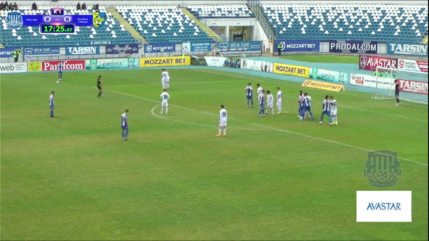 ROM D2 CSM Politehnica Iasi Vs Dunarea Calarasi Cristea Goal in 17 min, Score 1:0