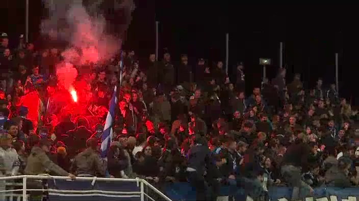 FRA D2 Bastia Vs Paris FC Dominique Guidi Goal in 44 min, Score 2:0