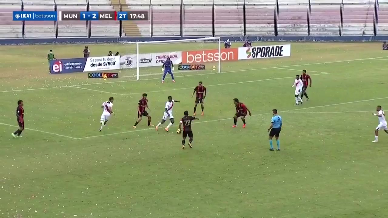 PER D1 Deportivo Municipal Vs FBC Melgar Kevin Quevedo Goal in 63 min, Score 1:3