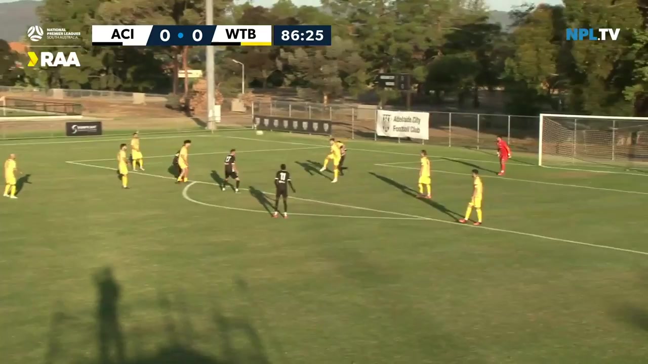 AUS SASL Adelaide City FC Vs West Torrens Birkalla  Goal in 88 min, Score 0:1