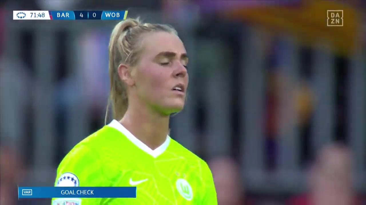 UEFA WUC Barcelona (w) Vs VfL Wolfsburg (w)  Goal in 69 min, Score 4:1
