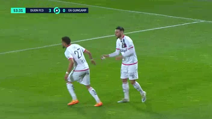 FRA D2 Dijon Vs Guingamp Maxime Sivis Goal in 55 min, Score 3:1