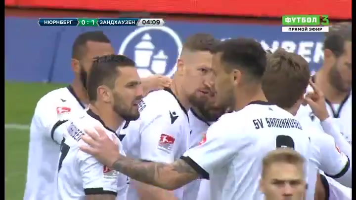 GER D2 Nurnberg Vs SV Sandhausen Janik Bachmann Goal in 3 min, Score 0:1