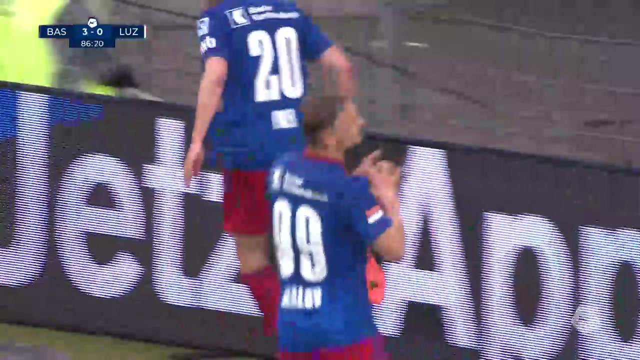 SUI Sl Basel Vs Luzern  Goal in 87 min, Score 3:0