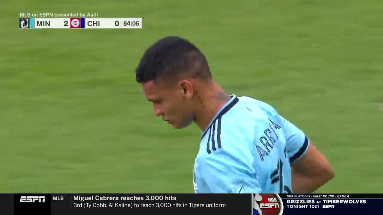 MLS Minnesota United FC Vs Chicago Fire 84 ทำประตู  ประตู, ทำคะแนน 2:0