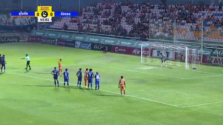 THA L2 Sukhothai Vs Customs Department FC Somkid Chamnarnsilp Goal in 45 min, Score 1:0