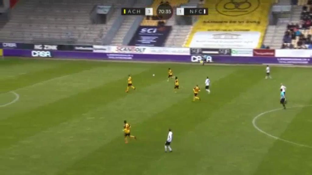 DEN D1 AC Horsens Vs Nykobing FC Kristian Lindberg Goal in 73 min, Score 3:2