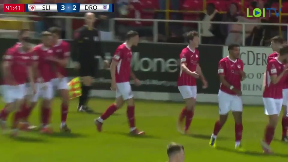 IRE PR Sligo Rovers Vs Drogheda United  Goal in 93 min, Score 3:2