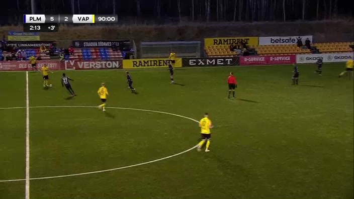 EST D1 Flora Paide Vs Vaprus Parnu Ebrima Singhateh Goal in 92 min, Score 6:2