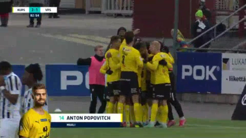 FIN D1 KuPs Vs Vaasa VPS Anton Popovitch Goal in 84 min, Score 3:1