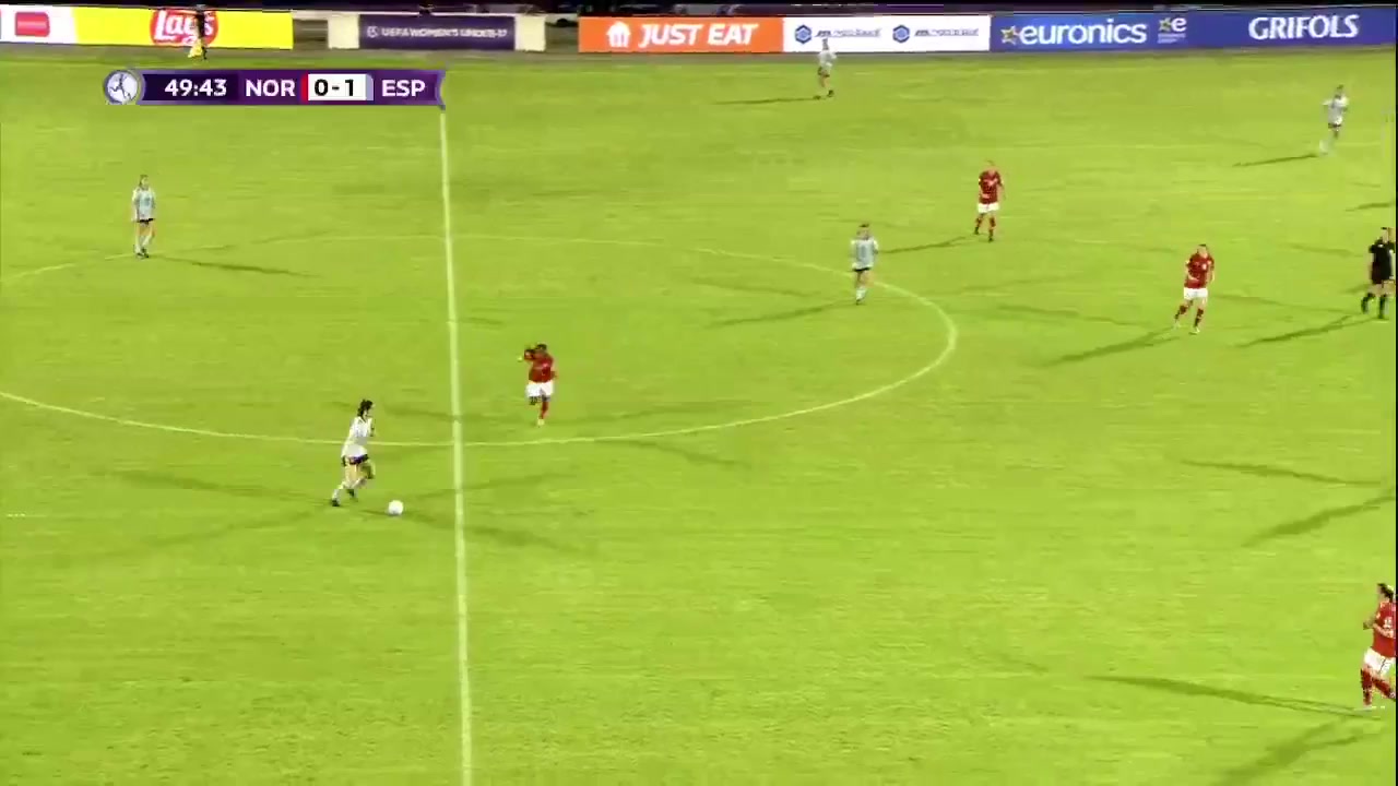 EU-WU17 Norway (w) U17 Vs Spain (w) U17 Victoria López Goal in 51 min, Score 0:2