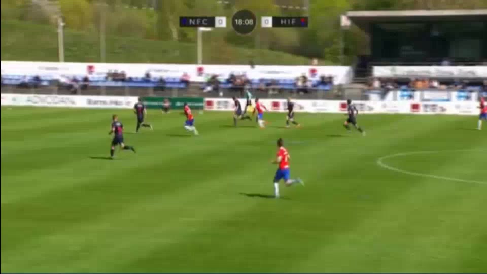 DEN D1 Nykobing FC Vs Hvidovre IF Christoffer Boateng Goal in 18 min, Score 0:1