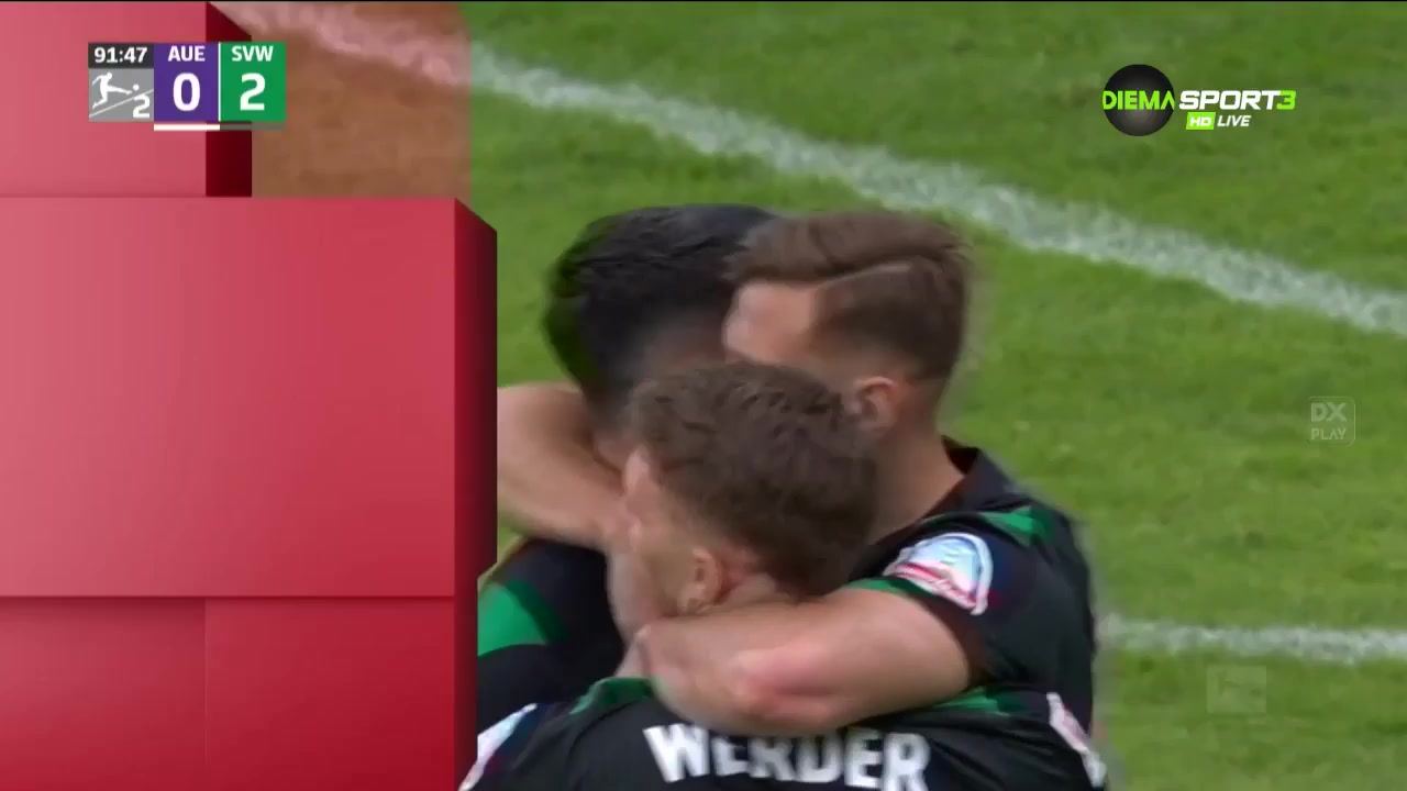 GER D2 Erzgebirge Aue Vs Werder Bremen Niklas Schmidt Goal in 92 min, Score 0:2