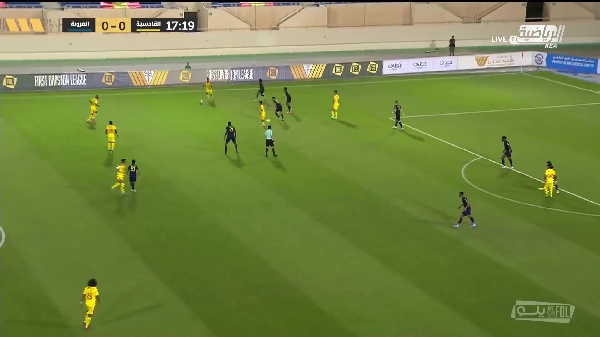 KSA D1 Al-Qadasiya Vs Al-Orubah Radhi Al Otaibi Goal in 17 min, Score 1:0