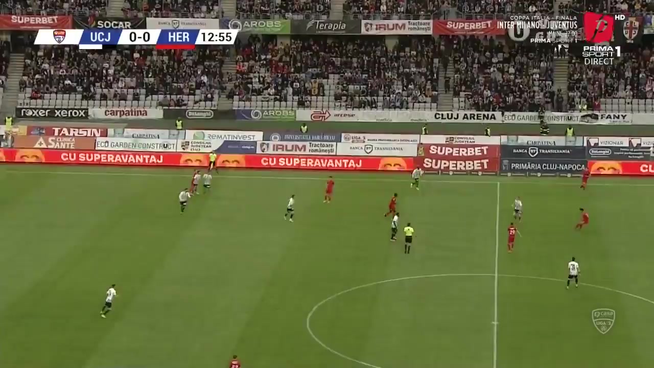 ROM D2 Universitaea Cluj Vs Hermannstadt Paraschiv Goal in 14 min, Score 0:1