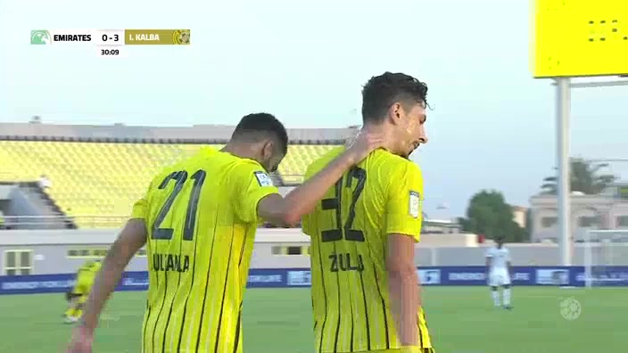 UAE LP Ittihad Kalba Vs Emirates Club Robert Zulj Goal in 30 min, Score 3:0