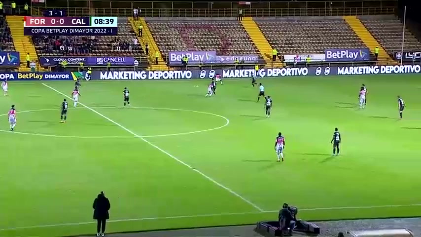 COL Cup Fortaleza F.C Vs Deportivo Cali Aldair Yesid Gutierrez Toncel Goal in 8 min, Score 0:1