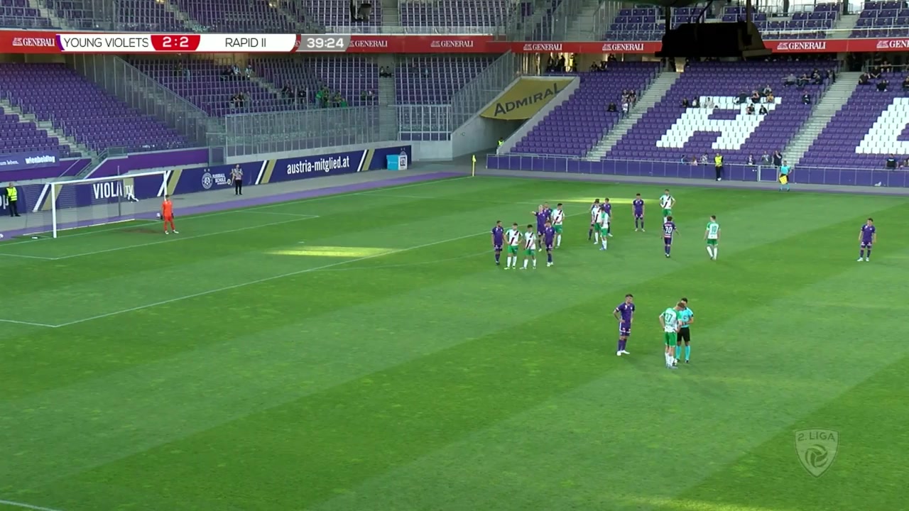 AUT D2 Austria Wien (Youth) Vs Rapid Vienna (Youth) Rene Kriwak Goal in 40 min, Score 2:3