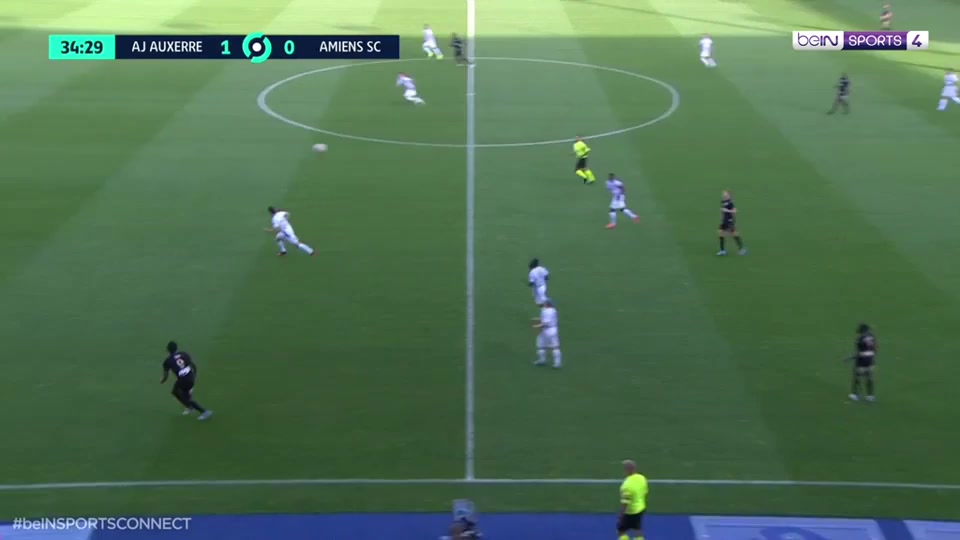 FRA D2 AJ Auxerre Vs Amiens  Goal in 31 min, Score 1:0