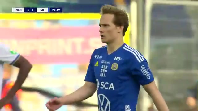 SWE D1 IFK Norrkoping FK Vs GIF Sundsvall Saku Ylatupa Goal in 78 min, Score 5:1