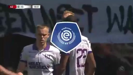 HOL D1 AZ Alkmaar Vs RKC Waalwijk Finn Stokkers Goal in 17 min, Score 0:1