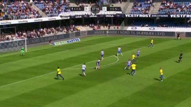 DEN D1 Esbjerg Vs Vendsyssel Jeppe Pedersen Goal in 37 min, Score 0:1