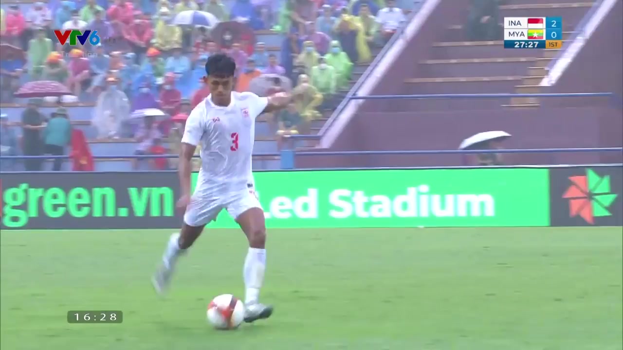 SEAG Indonesia U23 Vs Myanmar U23  Goal in 27 min, Score 2:1