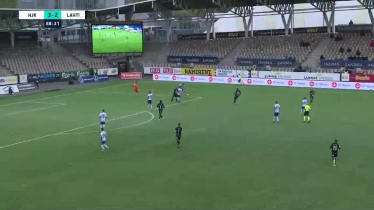 FIN D1 HJK Helsinki Vs Lahti  Goal in 88 min, Score 3:2