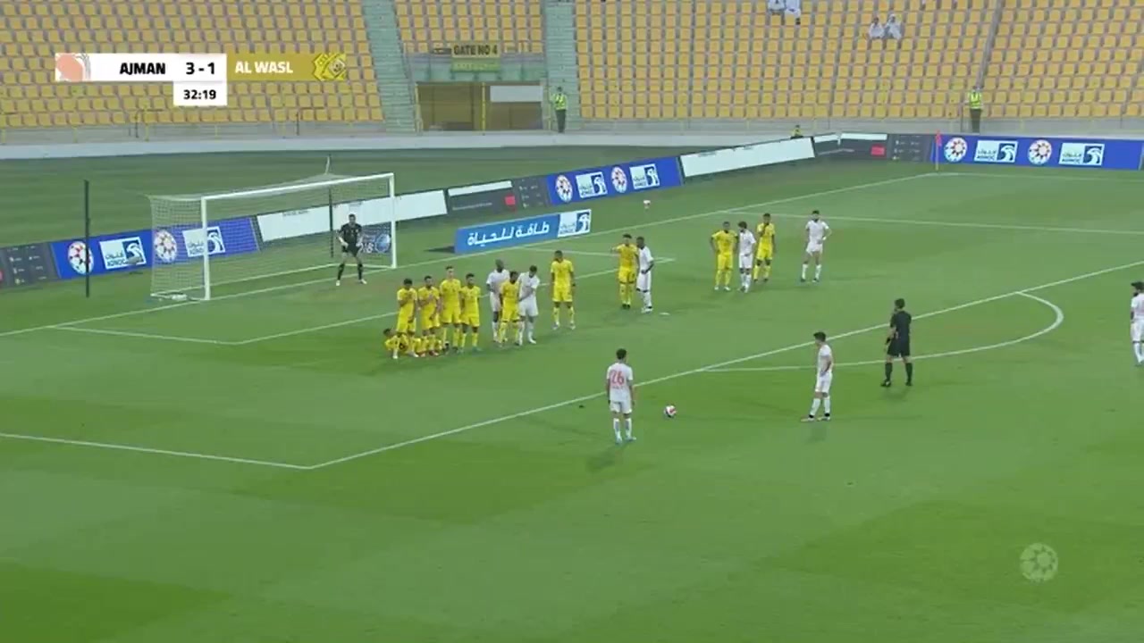 UAE LP Al-Wasl Vs Ajman Firas Ben Larbi Goal in 32 min, Score 1:4