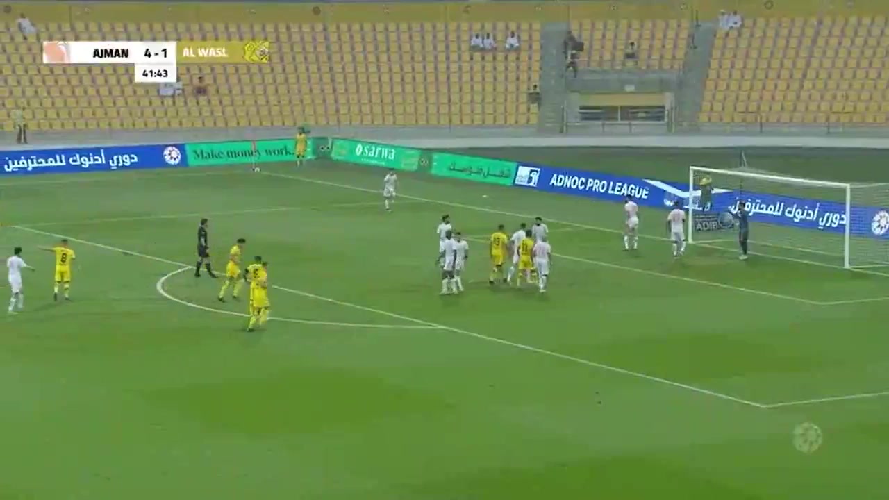 UAE LP Al-Wasl Vs Ajman Aleksandar Vasiljevic Goal in 42 min, Score 2:4