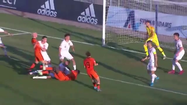 UEFA U17 Netherlands U17 Vs Poland U17 Huijsen Goal in 52 min, Score 1:0