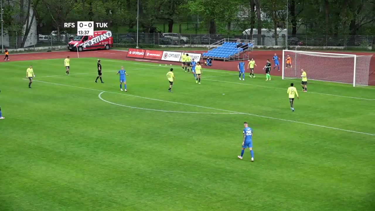 LAT D1 Rigas Futbola skola Vs Tukums-2000 Ilić Goal in 14 min, Score 1:0