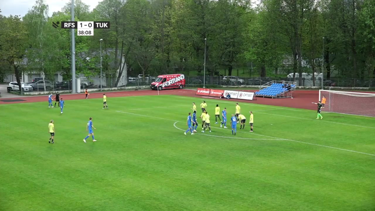 LAT D1 Rigas Futbola skola Vs Tukums-2000 Jatta Goal in 38 min, Score 2:0