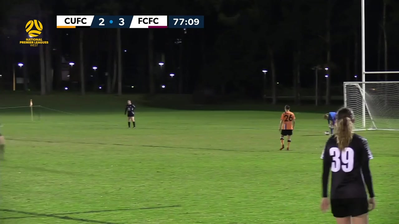 WAUS NPL(W) Curtin University FC (w) Vs Fremantle City FC (w)  Goal in 79 min, Score 2:4