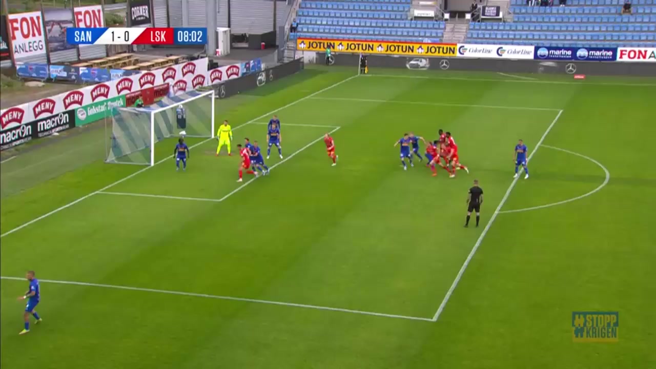 22 Sandefjord Vs Lillestrom 7 skor gol Philip Slordahl, skor 1:1