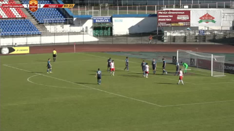 RUS D2 Spartak Nalchik Vs Rotor Volgograd B  Goal in 85 min, Score 2:0