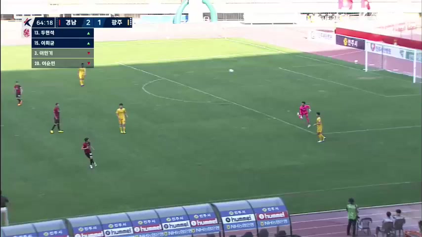 KOR D2 Gyeongnam FC Vs Gwangju Football Club Isnairo Reis Silva Morais Goal in 64 min, Score 2:2