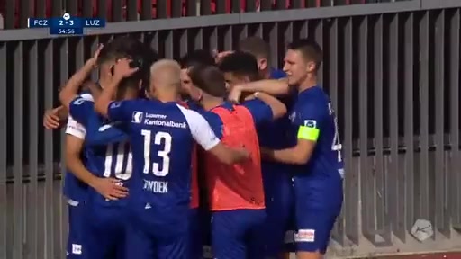 SUI Sl FC Zurich Vs Luzern Filip Ugrinic Goal in 56 min, Score 2:3