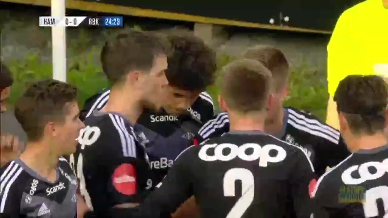 NOR D1 Ham-Kam Vs Rosenborg Samuel Rogers Goal in 24 min, Score 0:1