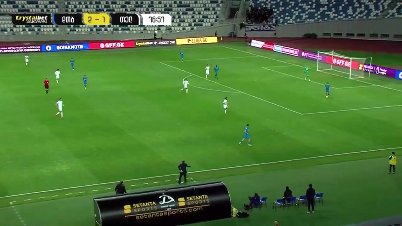 GEO D1 Dinamo Tbilisi Vs FC Telavi Giorgi Khabuliani Goal in 79 min, Score 2:2