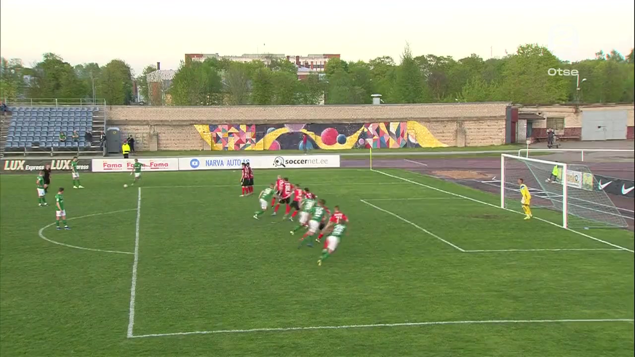 EST D1 Trans Narva Vs FC Flora Tallinn Aleksandr Šapovalov Goal in 84 min, Score 0:3