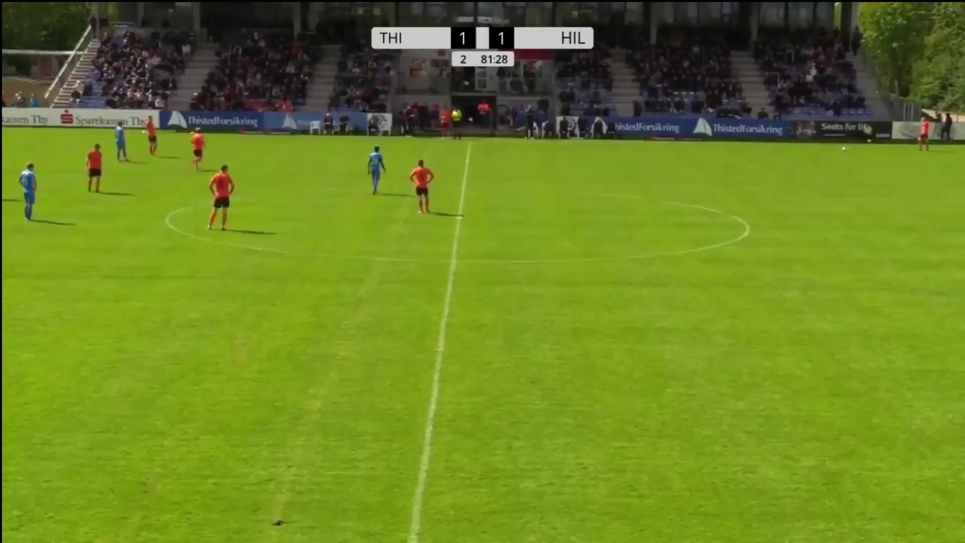 DEN D2 Thisted FC Vs Hillerod Fodbold Al Atlassi Goal in 83 min, Score 1:2
