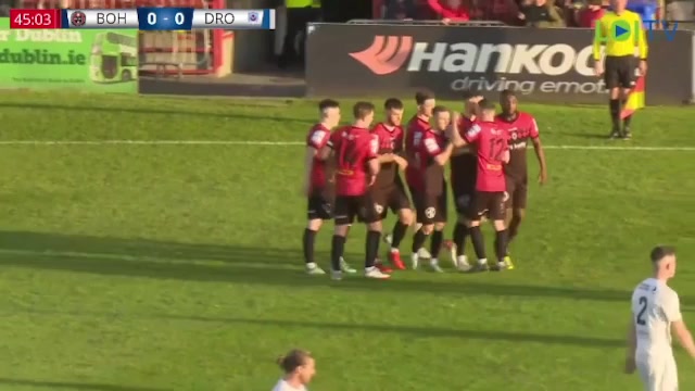 IRE PR Bohemians Vs Drogheda United Jordan Flores Goal in 44 min, Score 1:0