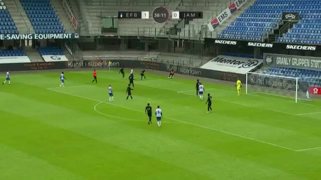 DEN D1 Esbjerg Vs Jammerbugt Andreas Troelsen Goal in 38 min, Score 1:0