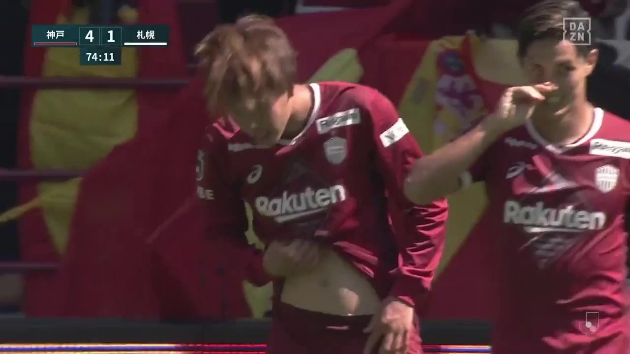 JPN D1 Vissel Kobe Vs Consadole Sapporo Yuya Osako Goal in 74 min, Score 4:1