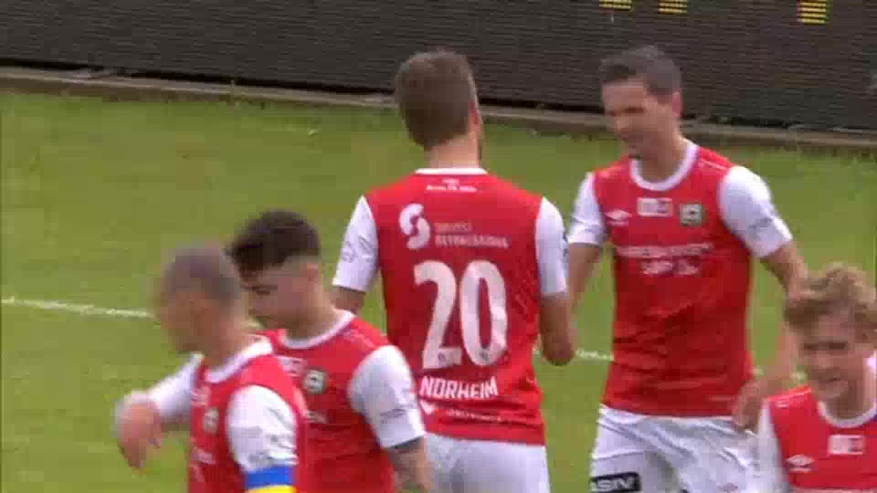 NOR AL Bryne Vs Start Kristiansand 32 ทำประตู Sondre Norheim ประตู, ทำคะแนน 1:0