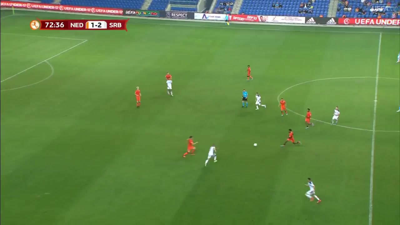 UEFA U17 Netherlands U17 Vs Srbija C.Gora U17 Slory Goal in 73 min, Score 2:2